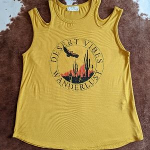 Berry N Cream Desert Vibes Wanderlust Cold Shoulder Tank